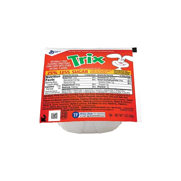 Trix Trix 25% Less Sugar Cereal 1 oz. Bowl, PK96 16000-31922 - main